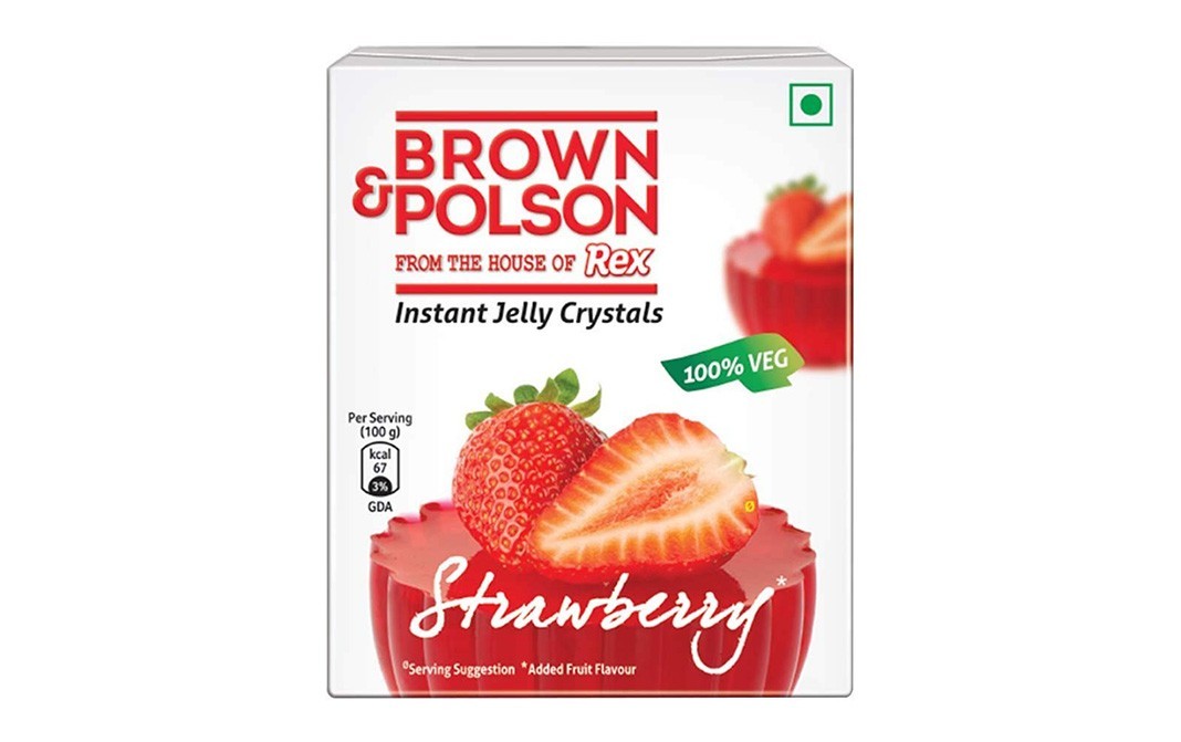 Brown & Polson Instant Jelly Crytals Strawberry   Box  85 grams